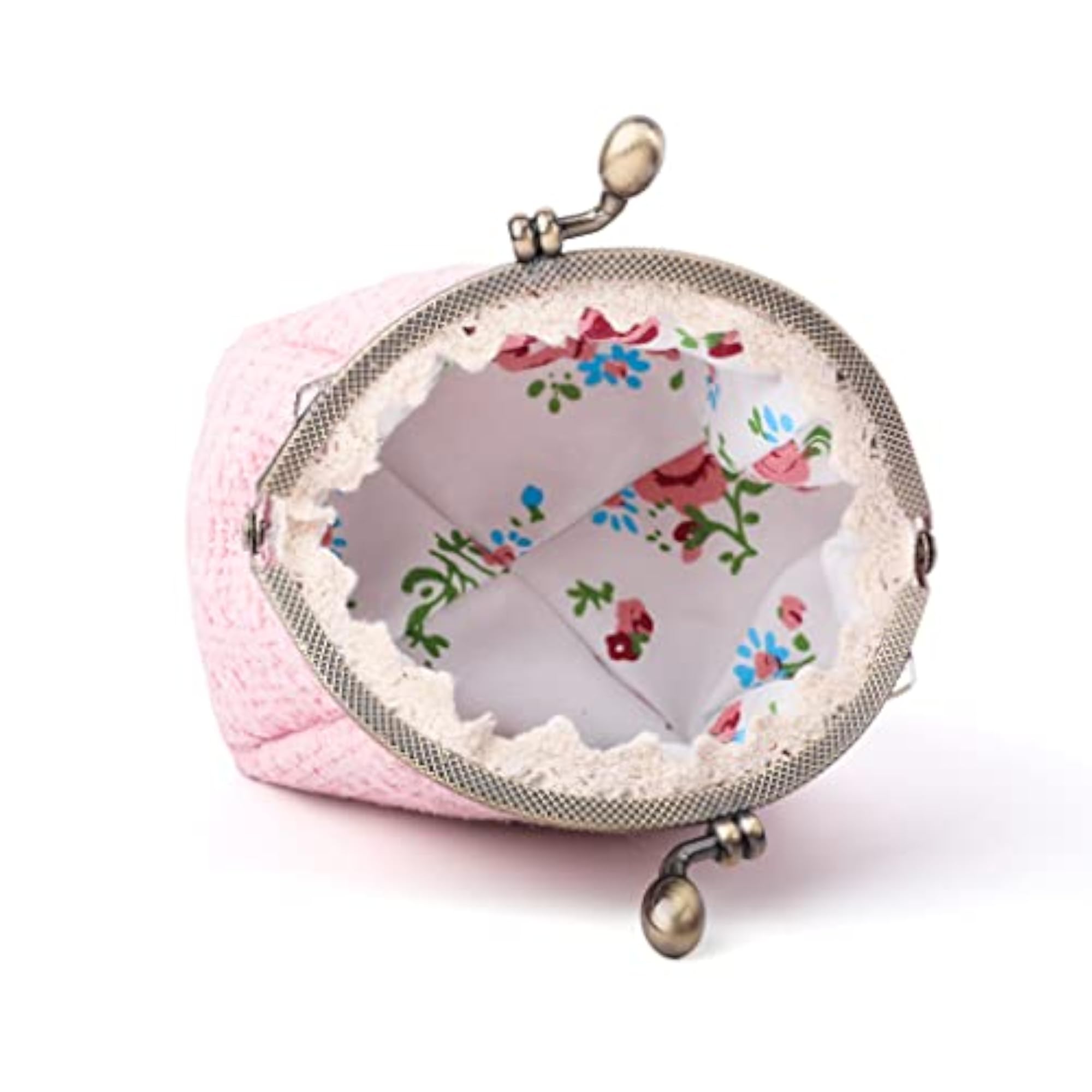 Plaid Tweed Coin Purses Change Pouch with Kiss Lock Clasp