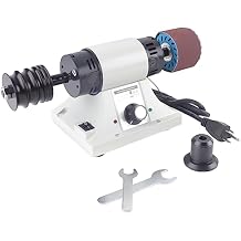 Leather Edge Polisher 350W 0-8000RPM Adjustable, 110V w/6 Sanding Sleeves & Tool Kit for Leather Craft, Shoemaking