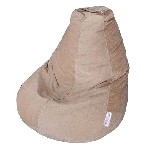 Image of Casa Copenhagen Premium Designer Fabric Bean Bag Chair, Filled with Beans | Capacity: Upto 7 Ft Height, 200 KG Weight | 4XL | Dark Cream