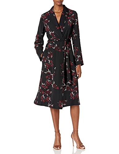 kensie Women's Rose Noir Trench Coat, Black Combo, Small kensie Women's Rose Noir Trench Coat, Black Combo, Small