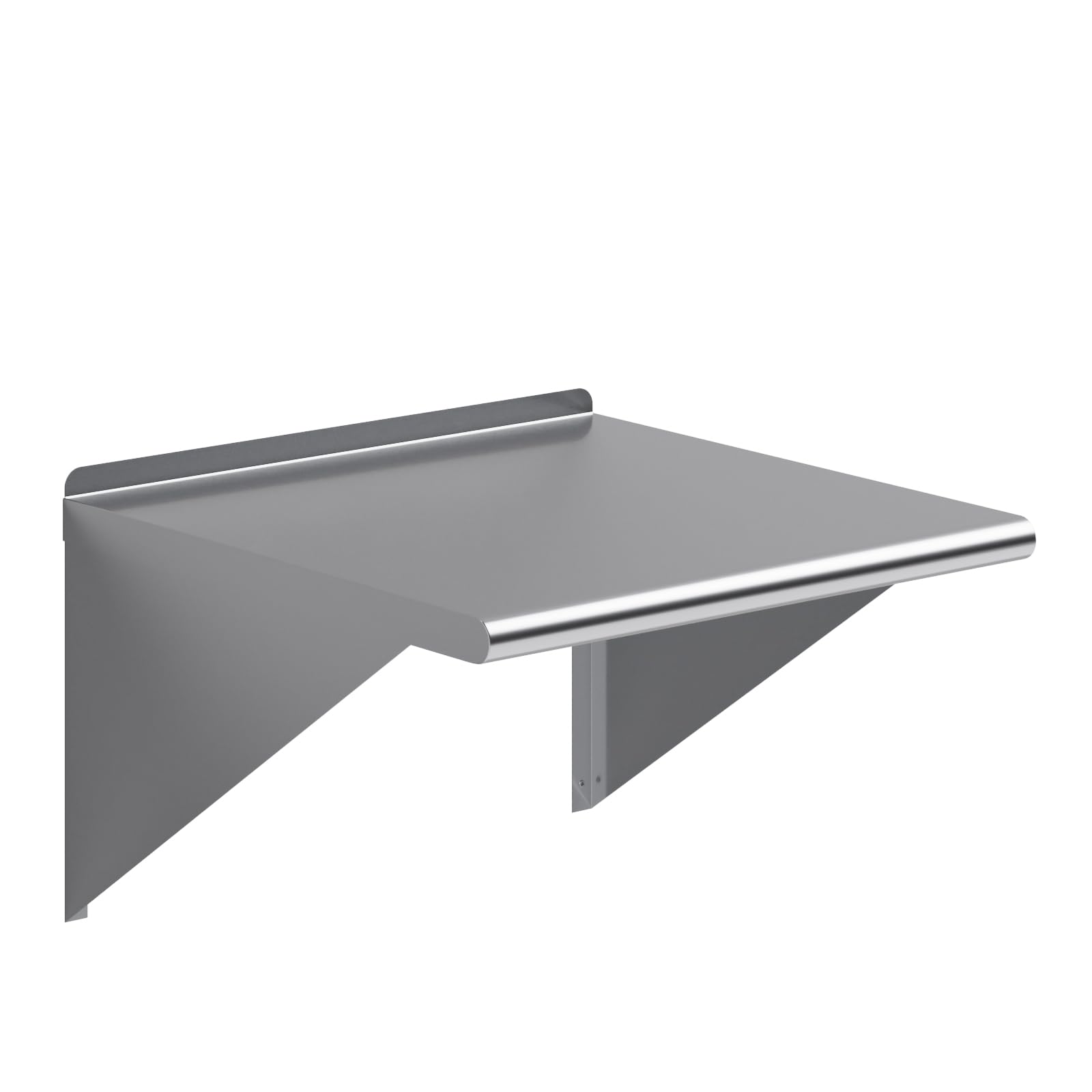 AmGood 24 in. x 24 in. Stainless Steel Wall Mount Shelf - NSF Certified, Commercial Grade, 18-Gauge - Holds up to 315 lbs - with Backsplash &amp; Bullnose Edge for Kitchen, Restaurant, Garage