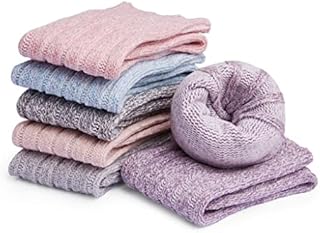 GM Apparel 3 pairs Womens Thermal Wool Socks UK 4-8 - Thick Warm Wool Blend Cosy Winter Socks for Ladies