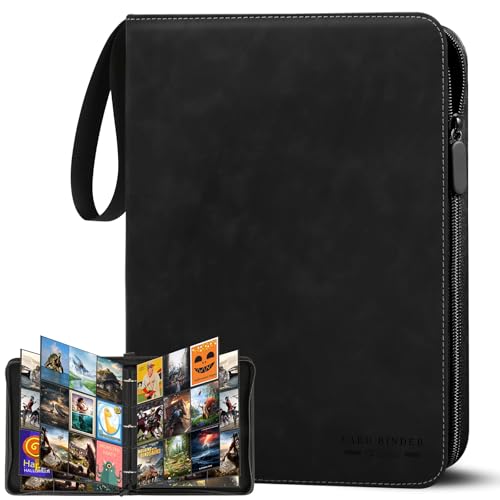 Sammelkarten Album 9 Fächer 30 Seiten bis zu 540 Karten Sammelalbum Binder Karten Heft für Spielkarten Sportkarten Yu-Gi-Oh MTG Cards- Schwarz