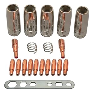 Welding Contact Tips, 20Pcs Holders Nozzles Parts Accessories Set Sutable for MB25 25AK MIG MAG Torch Gun Welding Machine