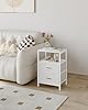 Hzuaneri Comodino set di 2, Tavolino laterale con 2 cassetti pieghevoli in tessuto, Vano a giorno, Tavolino, Comodino camera da letto, per Soggiorno, Camera da letto, Bianco NS30713W #1