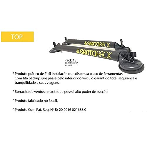 Rack de ventosa Santo Rack TOP com Backup de Segurança para Escadas Pranchas e Caiaques