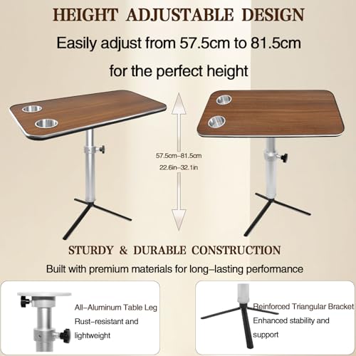 Mesa Plegable Estable de Aluminio Ajustable para Evitar Derrames en Viajes 4