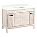Signature Hardware 473882 Becker 48" Free Standing Single Vanity Cabinet Set with Teak Cabinet, Vanity Top and Rectangular Undermount Sink - No Faucet Holes