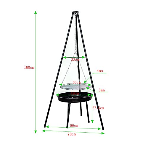 Foto von Garmix Multi-Grill Schwenkgrill BBQ Dreibein 160cm 50cm inkl. Grillrost