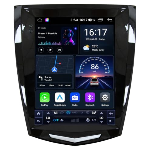 Image of [8Core 4GB+64GB] Car Radio for Cadillac ATS XTS SRX CTS 2013-2018 | 9.7''HD Touch Screen Stereo with Carplay Android Auto 5GWiFi GPS Navigation Bluetooth AM FM DSP RDS SWC 1080P Backup Camera