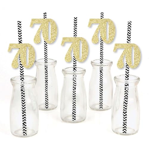 Pitillos de papel decorativos con brillo dorado set 25 miniatura 2