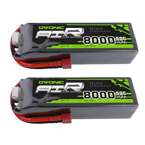 OVONIC 3s 11.1V Lipo Battery 8000mAh 50C Max to 80C Lipo Battery Soft Case with Dean-Style T...