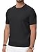 PJ PAUL JONES Black T Shirts for Men Crewneck Short Sleeve Shirts Textured Knit T-Shirts Casual Shirts