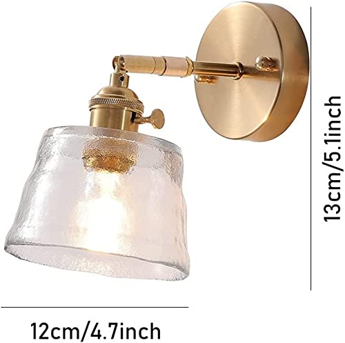 Applique murale en verre transparent orientable E27 avec interrupteur à pression intégrée - 7