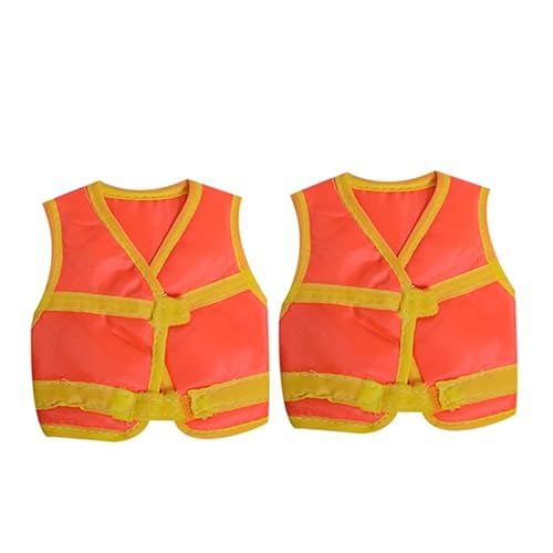 Milisten 2PCS Mini Doll Safety Vest, 1:6 Construction Worker Costume Vest for 6-12" Action Figure & Doll Role Play, Party Favors, DIY Scene