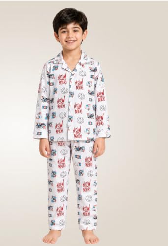 Image of 3BROS Kid's Pure Cotton Full Sleeves Night Suit /Dress for Boys /Girls Full Pajama & Top Sleep Suit Combo Set