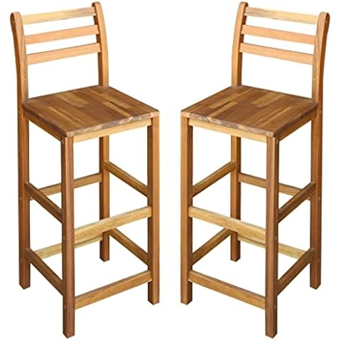 vidaXL Lot de 2 Tabourets de Bar en Bois Cover