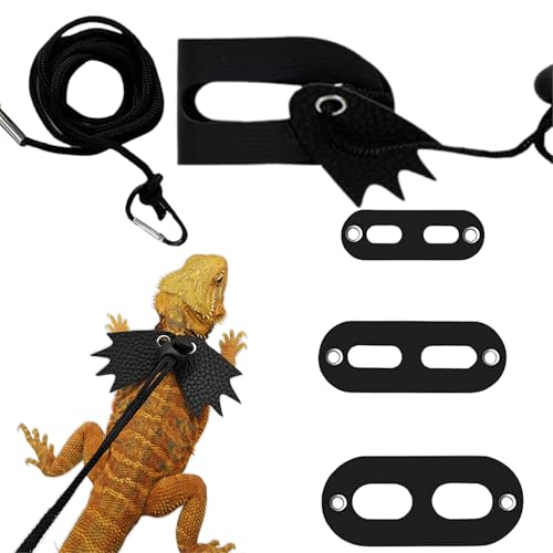 Peitoral de lagarto de dragão barbudo, acessórios de coleira de lagarto ajustável, corda de dragão b