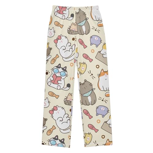 Boys' Pants Funny Cat Cute Long Bottoms Jogger Pants Elastic Waist Trousers with Pockets S-XL - Main Image