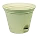 Misco Modern Round Flared Self-Watering Planter with Ventilated Base, 11-Inch Diameter, Latte