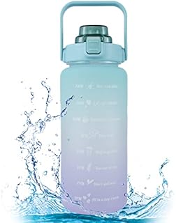 2 Litre Motivational Water Bottle, Reusable & BPA Free Non-Toxic Tritan Water Bottle with Time Maker, Flip Top Leakproof Lid Water Bottle, for Fitness, Gym, Yoga and Outdoor Sports / One Click Open(A)