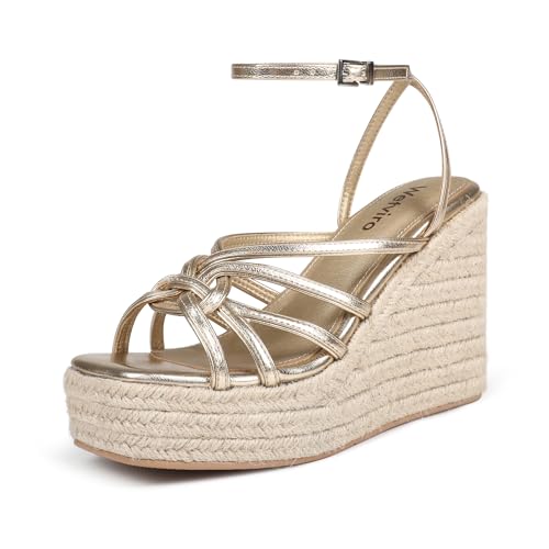 Women's Espadrille Wedge Sandal Casual Summer Square Toe Strappy Platform Sandal for Women