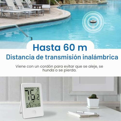Miniatura 5 de Termómetro Inalámbrico Para Piscina, Termómetro Digital Flotante Inalámbrico Resistente Al Agua Ip67, Interiores Y Exteriores Termómetro Para Piscinas, Acuarios, Bañeras, Estanques