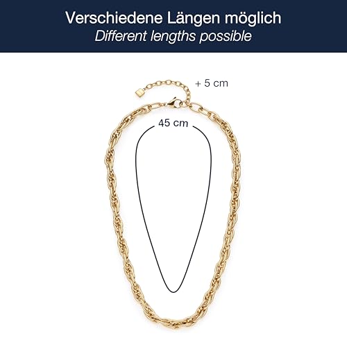 Collier en acier inoxydable doré anti-ternissement à maillons entrelacés - 2