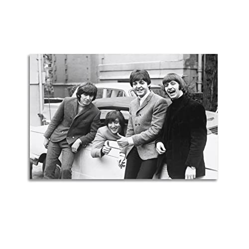 Poster décoratif sur toile The Beatles Star noir et blanc – Impression d’art moderne pour chambre à coucher – 20 x 30 cm - Les Beatles, Paul McCartney, John Lennon, RIngo Starr, George Harrison Poster décoratif sur toile The Beatles Star noir et blanc - Impression d'art moderne pour chambre à coucher - 20 x 30 cm