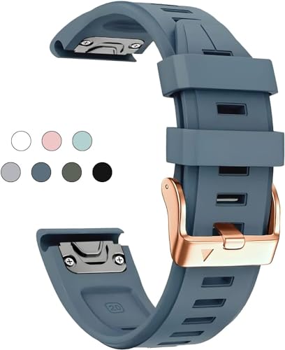 Bracelet silicone étanche 20mm pour montre Garmin fenix 6S 7S Instinct 2S avec boucle or rose