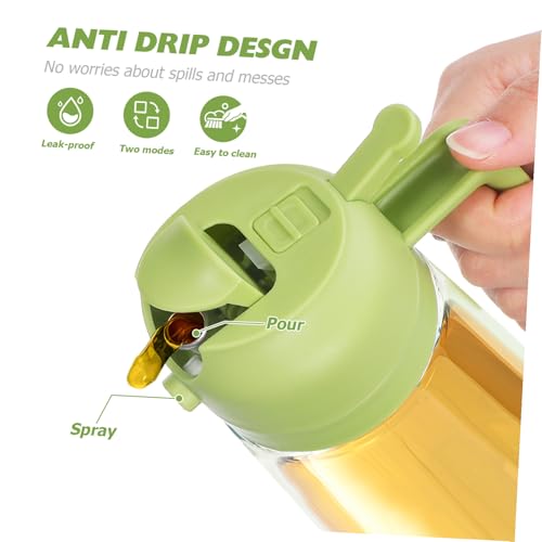 Aceitera de vidrio con spray y dispensador de aceite de cocina para comida 4