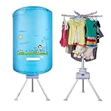 Asciugatrice Elettrica Portatile, Asciugatrice Riscaldata, Armadio per Asciugatura Ad Aria Calda da 900W con Timer Regolabile da 180 Minuti, Compagno di Dormitori Domestici per Interni (Color : Blue