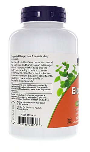 Now Foods Eleuthero, 250 Capsules / 500 Mg #TOP6