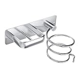 Soporte para secador de Pelo Manos Libres Soporte para Plancha Soporte Espiral Montado en la Pared Organizador para secador de Pelo Colgador de Estante...