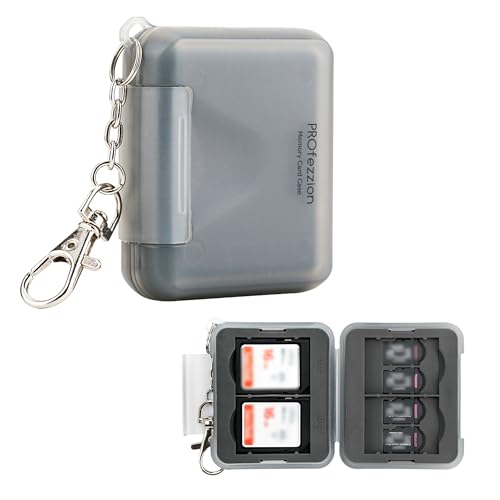 PROfezzion Rangement Carte SD 12 Emplacements, Porte Boîte Étui Carte SD Résistant à l'eau pour 4 SD/SDHC/SDXC + 8 Micro SD/SDHC/SDXC/TF Cartes Mémoire, Conception Ultra-Portable et élégamment Mince