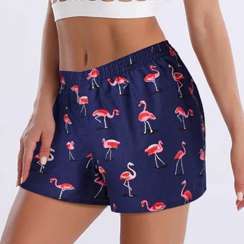 Image of Boxer Shorts for Women Gingham Sleep Y2k Printed Boxers Pj Boxer