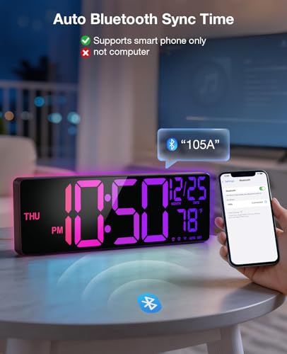 Large Digital Wall Clock for Classroom, 15.5" LED Digital Clocks - Image 3