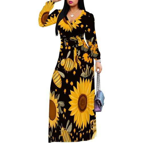 Sunflower-Printed Midi Dress ベージュ Her lip to（ハーリップトゥー）の「Sunflower-Printed Midi