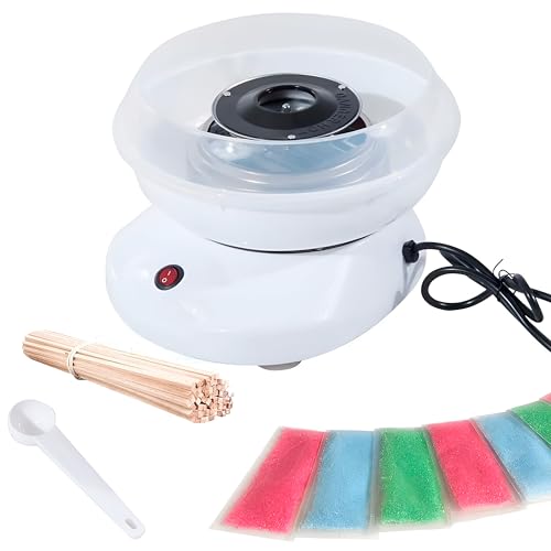 SIDRAL Máquina para Algodón de Azúcar + Accesorios (Blanca)
