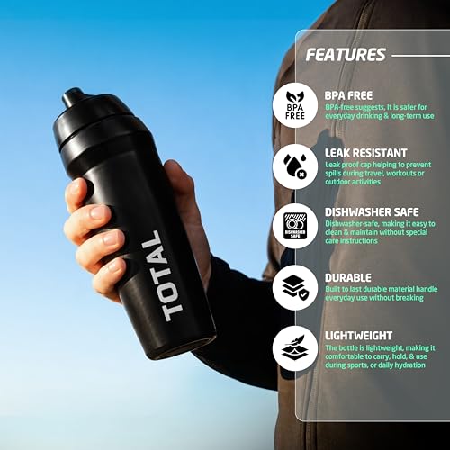 Image of Total Pengwin 600 ML Plastic Sippers - Reusable BPA-Free Sports Water Bottle for Sports and Outdoor Activities with Leak-Proof Cap (Black)