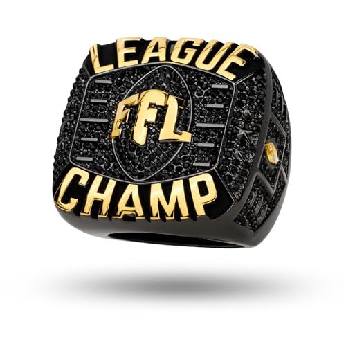 TrophySmack Fantasy Football Elite Championship Ring - Size 12 TrophySmack Trophy (Black/Gold Finish)