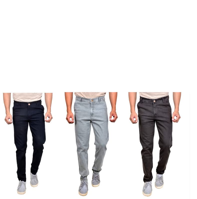 Image of Slimfit Stretchable Casual Multicolour Combo Pack of 3 Jeans for Men
