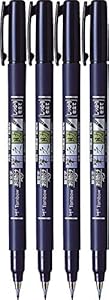 Tombow Fudenosuke Brush Pen, harte Spitze, 4er Set