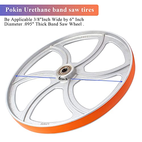 Urethane Band Saw Tires 6" Inch X 3/8" Inch X.095" For 3-Wheel 10" Craftsman Band Saw Replacement Models: 133.24451 113.244512 & 113.244513 (3-Pack) #TOP6