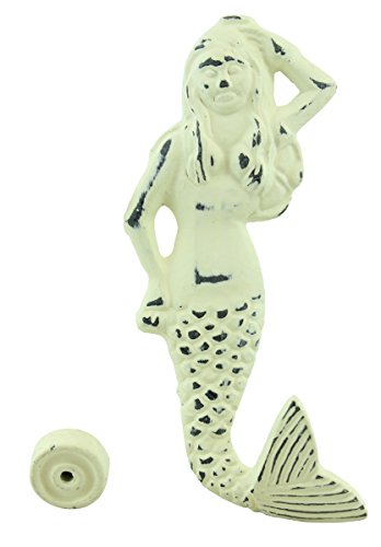 Mermaid Shaped Iron Door Knocker (White)