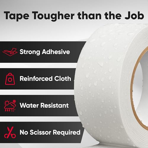 TufGaff Professional White Gaffers Tape (2 inch x 55 Yards), Heavy Duty, No Residue, Matte Non-Reflective, Residue-Free, Multipurpose, Heavy Duty Gaffer, Water-Resistant, Strong Fabric Floor Tape — view 2