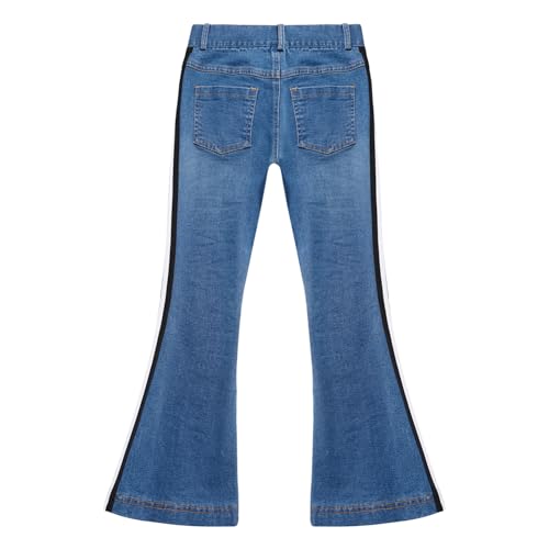 JEYPINMI Toddler Girls Flare Jeans Skinny Denim Pants Elastic Waist Bell Bottom Casual School Wear3