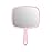 PROTECLE Large Hand Mirror, Salon Barber Hairdressing Handheld Mirror with Handle (Square Pink 10.3x7.4)