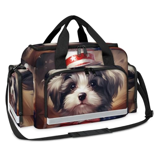 GzLeyigou First Aid Bags Empty, Black Dog Emergency Bag First Aid Kit Multiple Compartment Kit Carrier On Call Trauma Bag For Paramedics Emergency Medical Supplies Kit