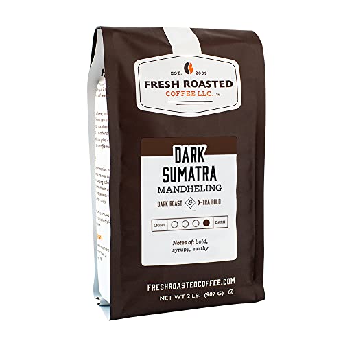 Fresh Roasted Coffee, Dark Sumatra Mandheling, 2 Lb (32 Oz), Dark Roast, Kosher, Whole Bean #TOP3